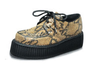 Double creeper shoe, interlaced - taupe python suede
