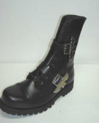 10 eye boot with 2 batman buckles black leather