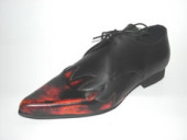 Steelground  Beat winklepicker shoe black leather/sunburst rub off flam