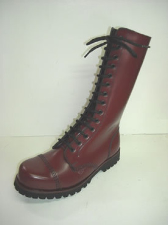  - Steelground 14 eye boot cherry leather