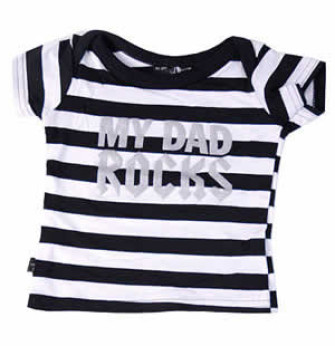  - Dad Rocks Stripey Baby T Shirt