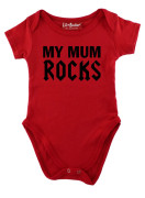 Red My Mum Rocks Baby Grow