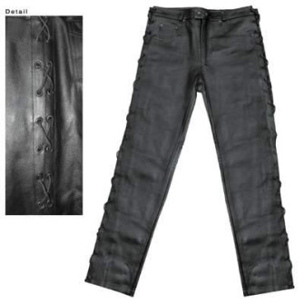  - Leather pants with lacing on the side