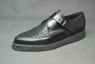 Pointed Creper shoe, interlaced - Black box/Black snake leather