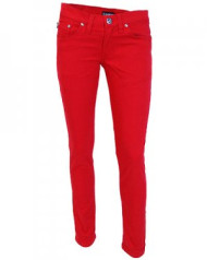 Red Low Rise Stretch Jeans