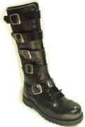Steelground Steel Hard 5 buckle boot black leather