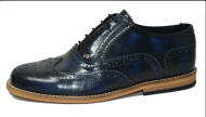 Classic Gatsby brogue shoe Rubb off blue box leather