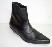 Side zip beat boot black leather