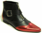 Steelground Boot black/metalic red leather
