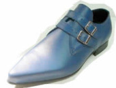Steelground   Beat double buckle shoe blue leather 2 strap