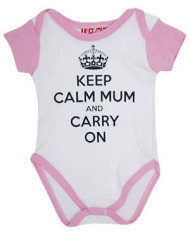 Keep Calm Mum and Carry On Baby Grow