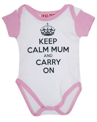  - Keep Calm Mum and Carry On Baby Grow