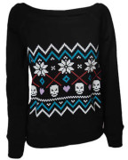 Fairisle Womens Black Sweatshirt