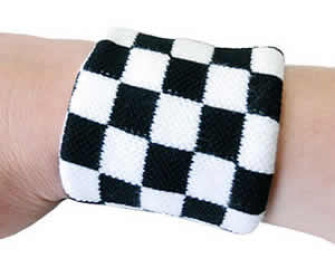  - White Checkerboard Sweatband