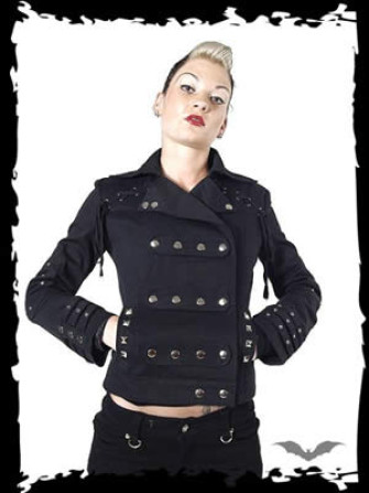  - Jacket with many chrome buttons