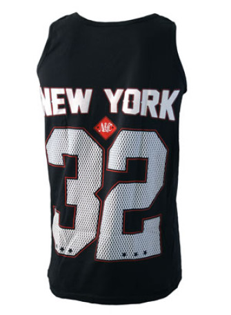  - New York 32 Black Cotton Vest