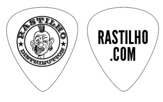  - Rastilho Logo (White, Guitar Pick)