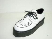 Steelground Double d-ring creeper shoe white leather
