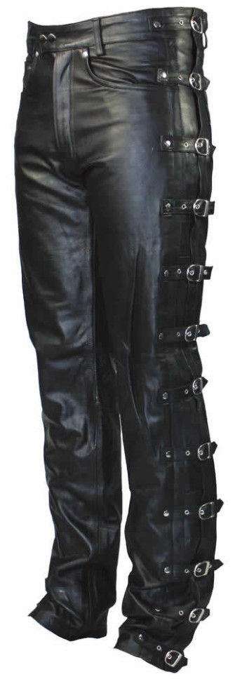 Leather pants with buckles «black» | Clothing Shoes & Accessories ...