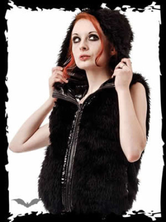  - Reversible Hooded Vest with Furry