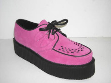 Double d-ring creeper shoe pink suede