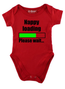 Red Nappy Loading Please Wait Baby Grow