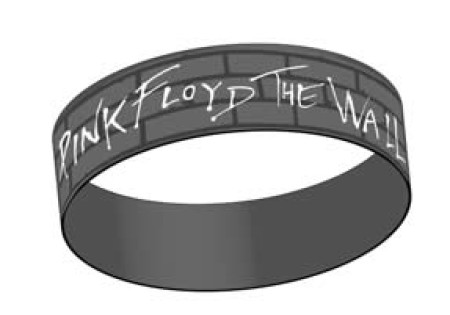  - Pink Floyd - Grey, Wall Logo Rubber Wristband