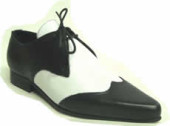 Steelground  Beat winklepicker shoe black/white leather 