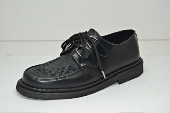  - Low creeper sole shoe, interlaced - Black box/Black snake