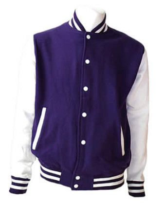  - Purple and White Varsity Jacket