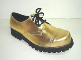  - Steelground  3 eye shoe metalic gold leather