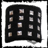 Black wristband Chrome studs