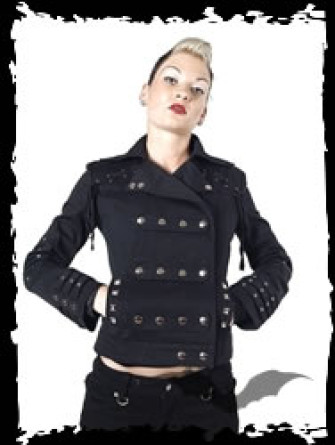  - Jacket with many chrome buttons