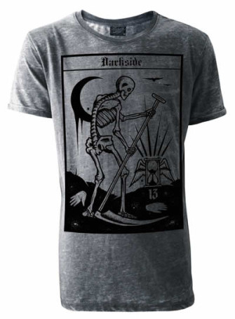  - Death Tarot Card Mens Grey Burnout T-Shirt