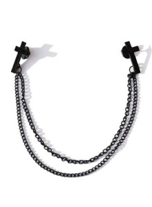 Black Inverted Cross Collar Chain
