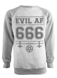 Evil As F k Grey Raglan Sweatshirt