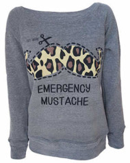 Emergency Moustache Womens Grey Sweatshirt